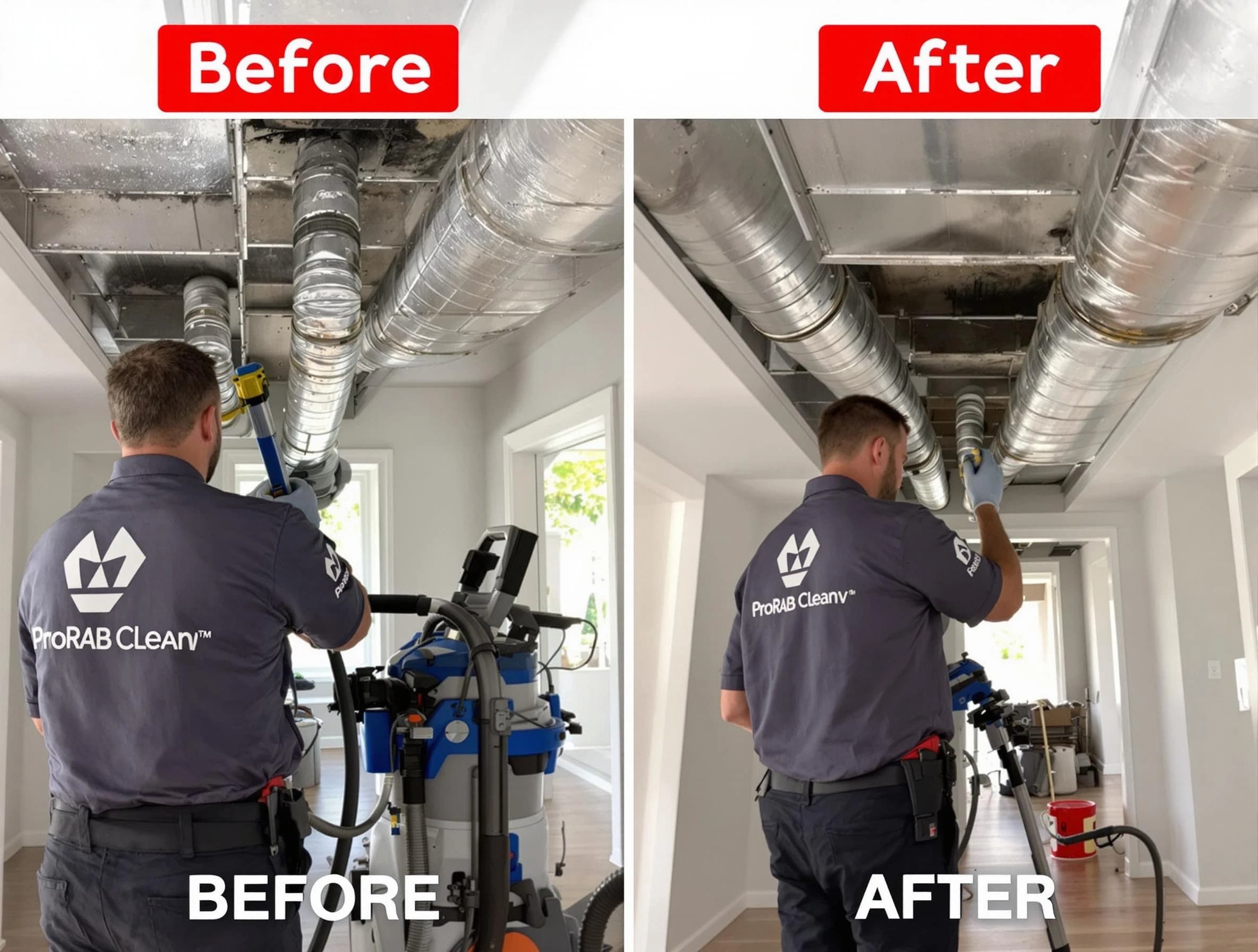 Shrewsbury Air Duct Cleaning expert performing thorough residential duct cleaning in a Shrewsbury home