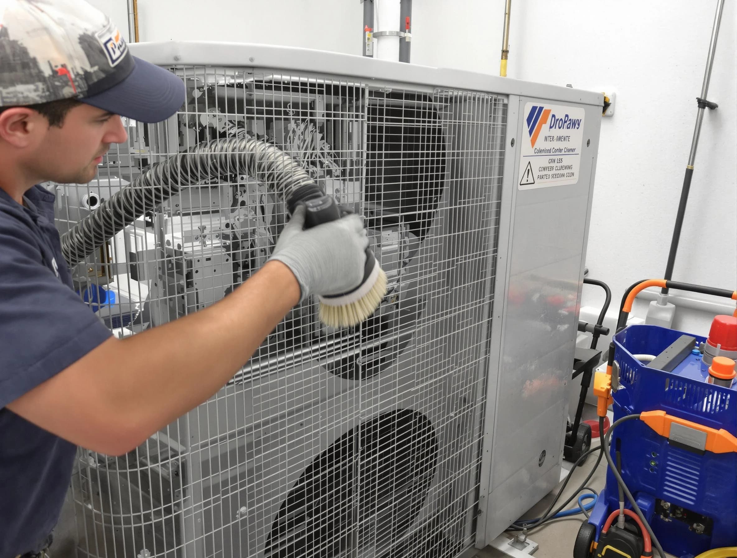 Shrewsbury Air Duct Cleaning specialist performing precision AC coil cleaning for improved system performance in Shrewsbury