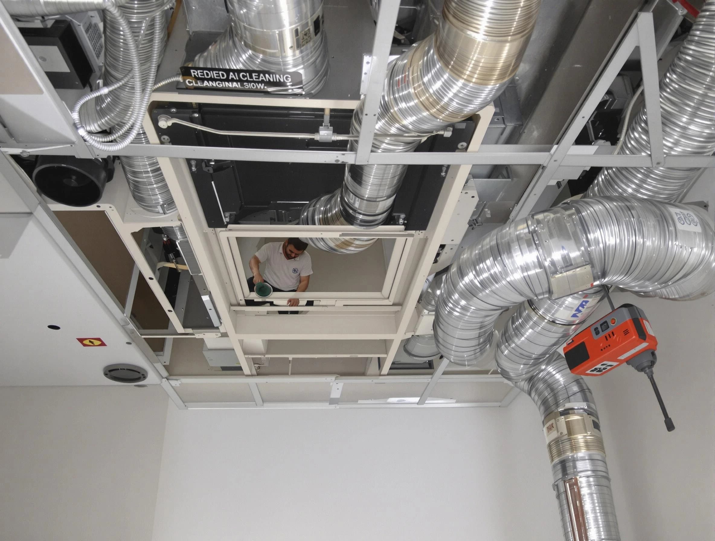 Shrewsbury Air Duct Cleaning technician performing detailed central duct system cleaning in Shrewsbury