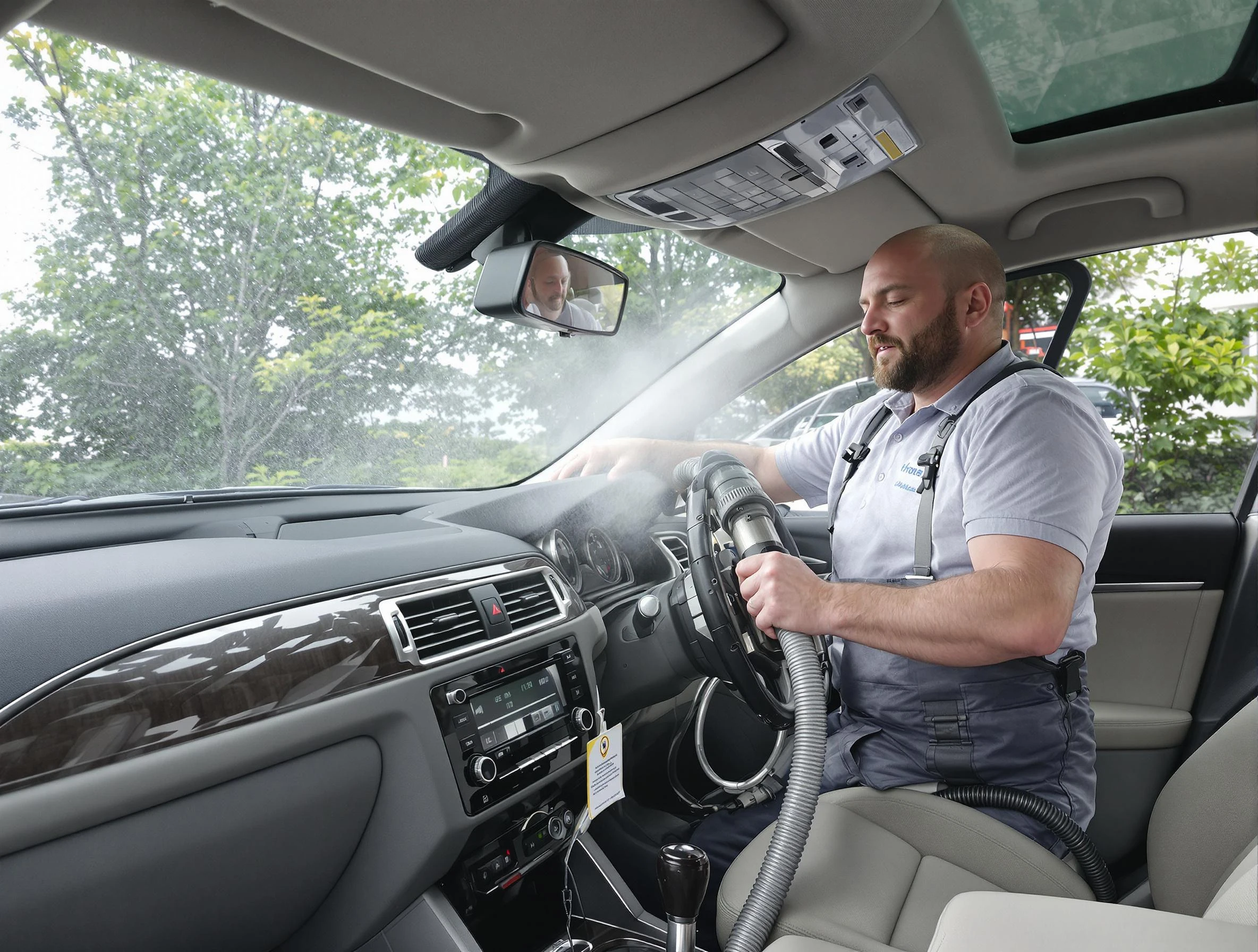 Shrewsbury Air Duct Cleaning specialist performing professional car duct cleaning in Shrewsbury