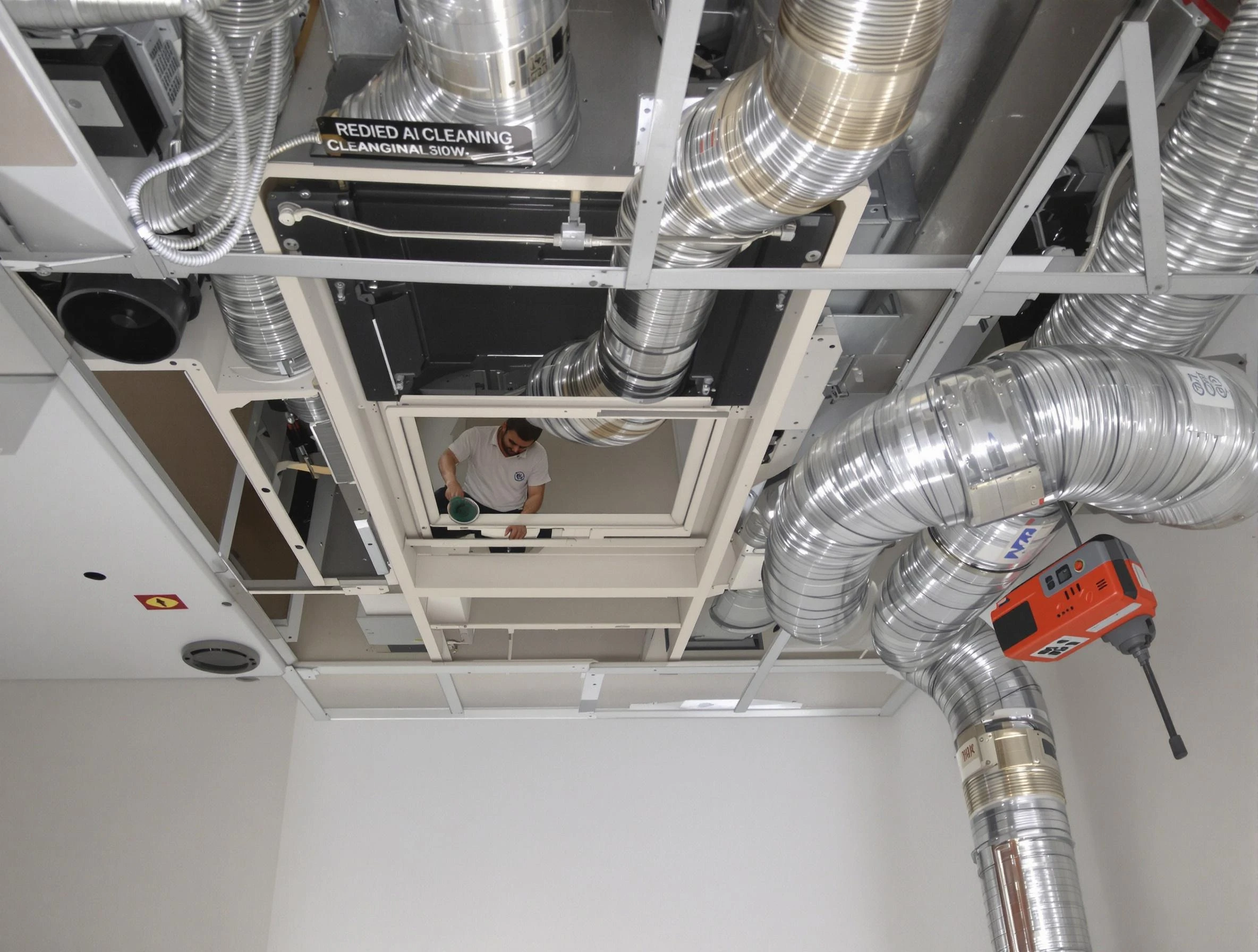 Shrewsbury Air Duct Cleaning technician performing detailed central duct system cleaning in Shrewsbury